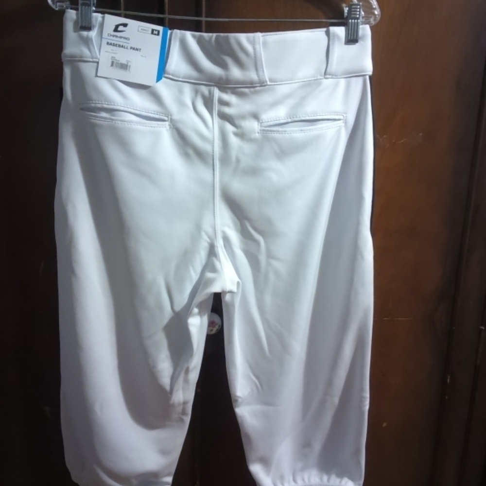 Champro White Baseball Pants Size Medium White Wth Black Piping